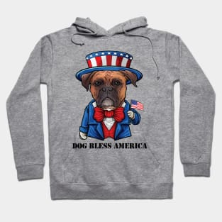 Boxer Dog Bless America Hoodie